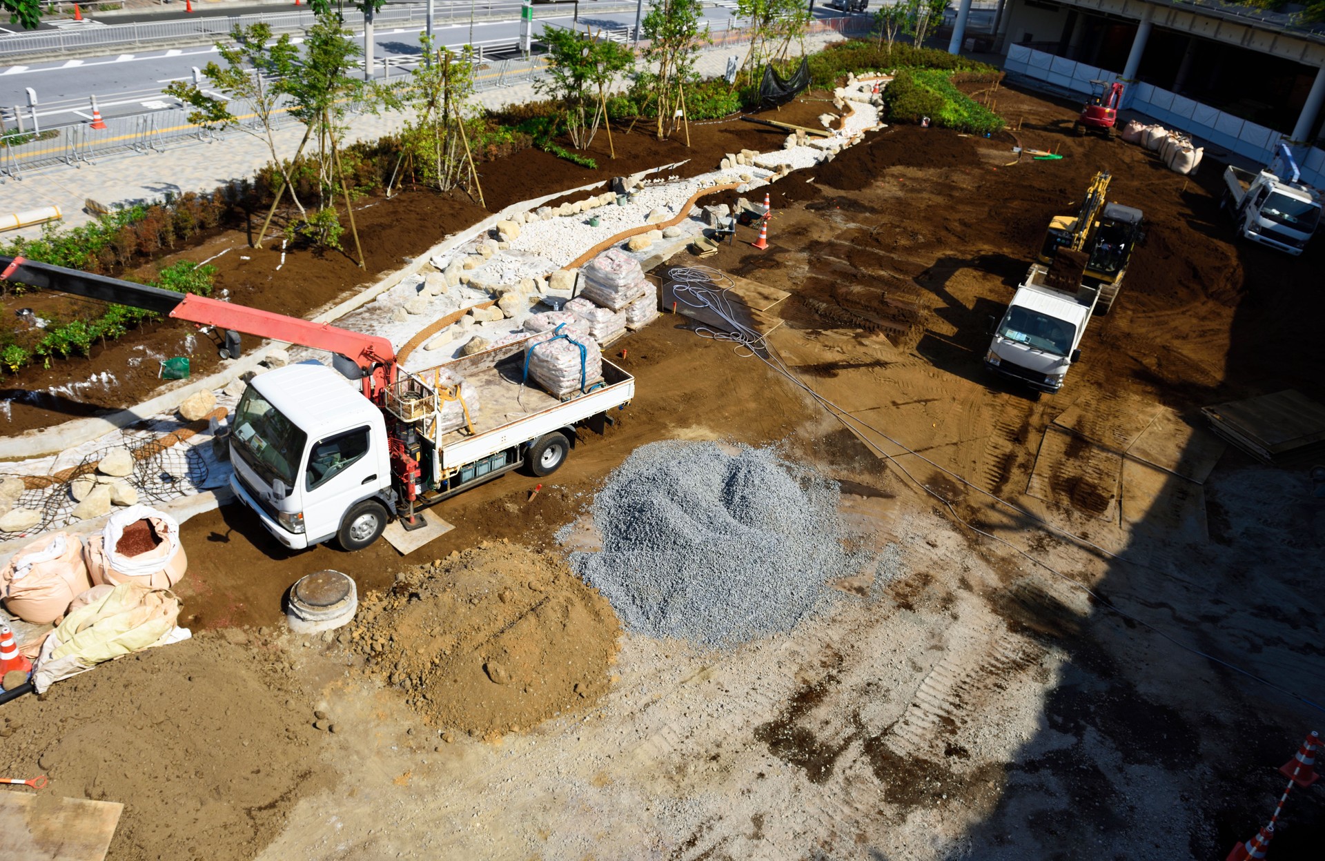 Construction site making a public park